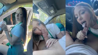 Angelbaexo Starbucks Girl Blows In The Car