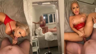 Elle Brooke Gets Her Asshole Creampied In Her Red Lingerie