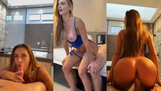 Sarah Caus Enjoys That Cock In Her Blue Lingerie